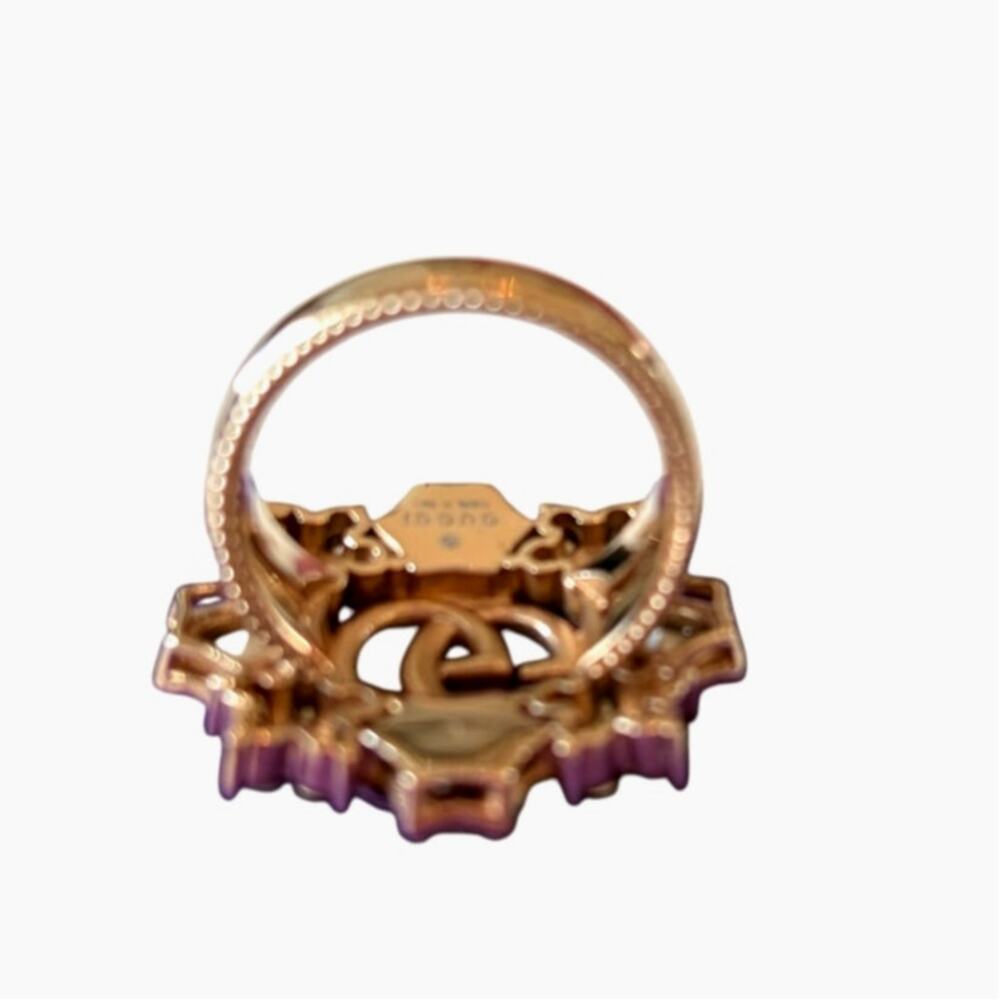 Gucci GG Marmont Crystal Flower Ring 753792 J1D50 8006 Size L NEW - Picture 5 of 15